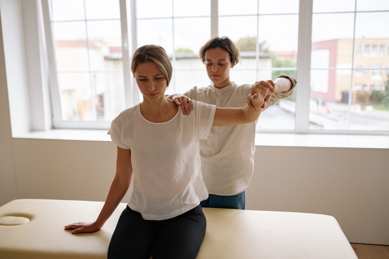 Assisted mobility and physical therapy (editorial stock photography)